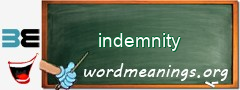 WordMeaning blackboard for indemnity